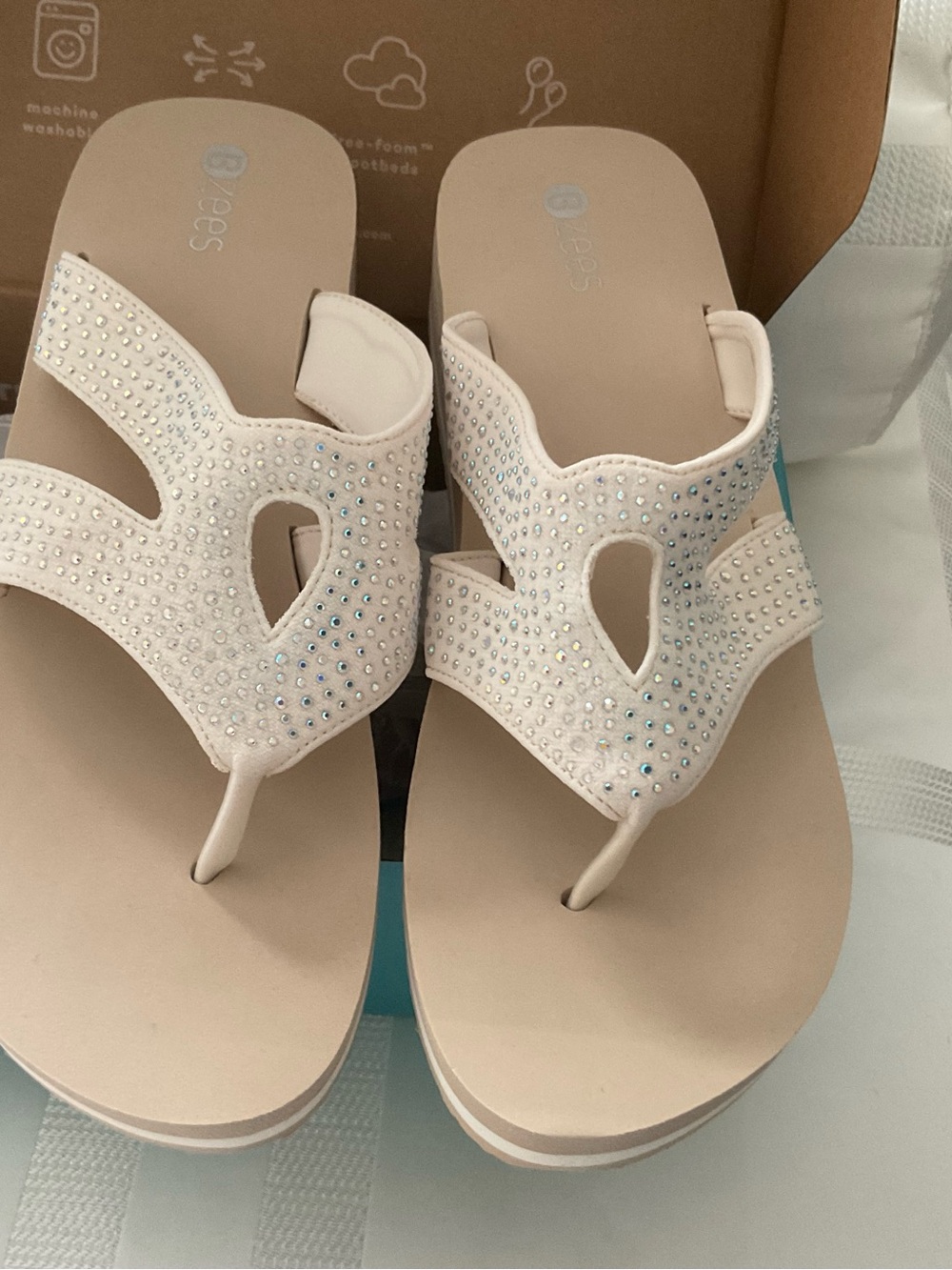 Bree’s Sparkling Embellished Nude Sandals